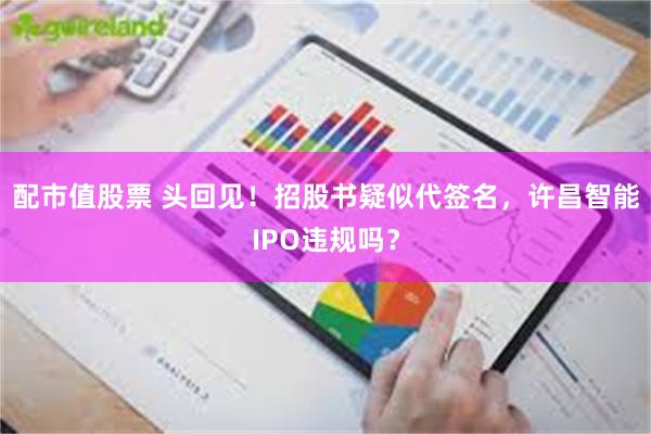 配市值股票 头回见！招股书疑似代签名，许昌智能IPO违规吗？